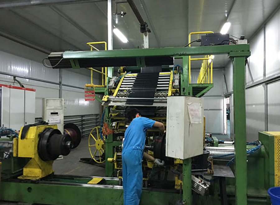 Two stages of LTR tire building machine